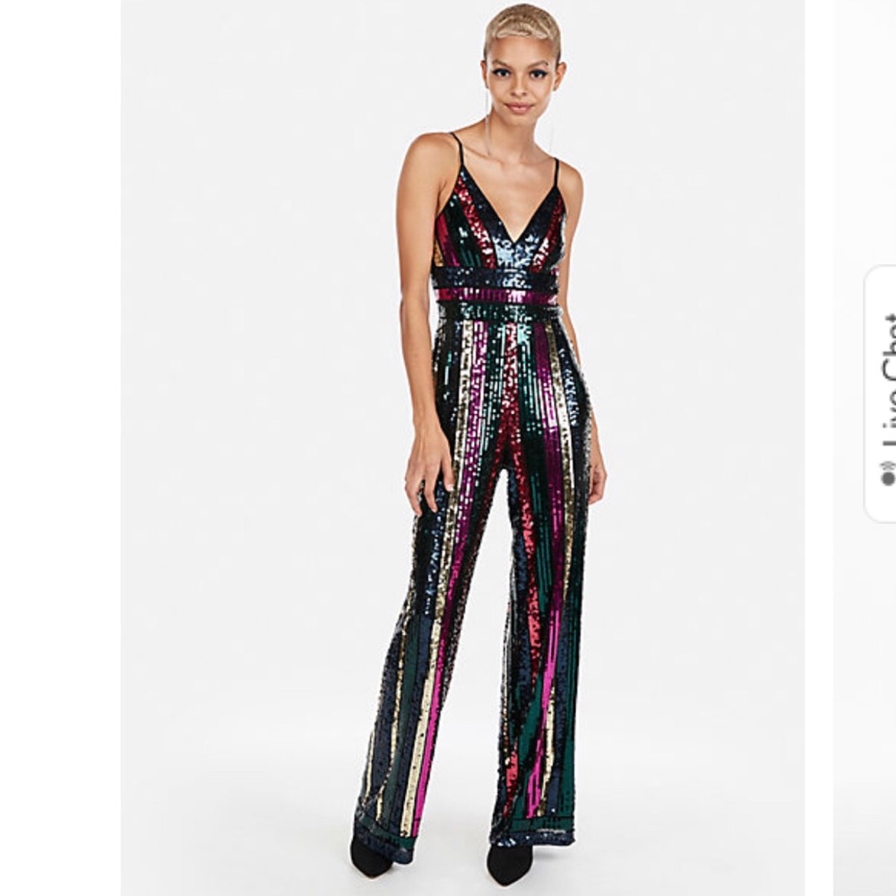 Express Multicolor Sequin Jumpsuit